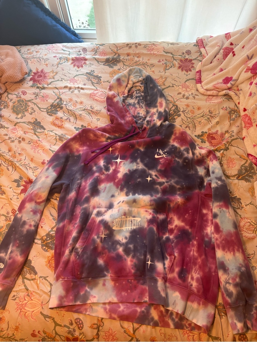 Nike Tie-Dye Hoodie in Purple and Blue